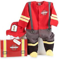 Baby Aspen Firefighter Themed Gift Box, Firefighter, Newborn Halloween Costume, 0-6 Months