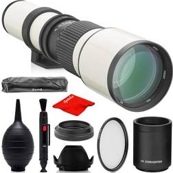 Opteka 500mm/1000mm f/8 Manual Telephoto Lens for Canon EF EOS 90D 80D 77D 70D III II