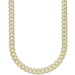 Macy's Two-Tone Cuban Link Chain Necklace - Gold/Silver