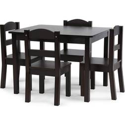 HumbleCrew Espresso Collection Table & Chair Set 5pcs