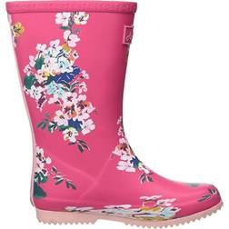 Joules Roll Up Flexible Printed Wellies - Pink Floral