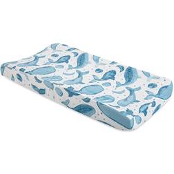 Crane Baby Cotton Quilted Changing Pad Cover Caspian Whales