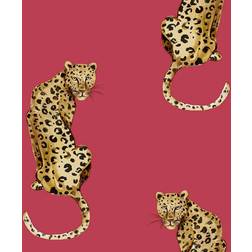 NextWall Daisy Bennett Designs Leopard King Peel and Stick Wallpaper (Red)