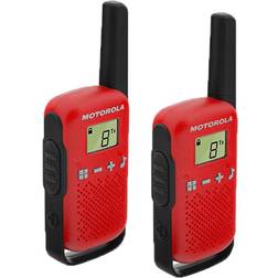 Motorola Talkabout T110 Two-Way Radio, Red/Black, 2-Pack
