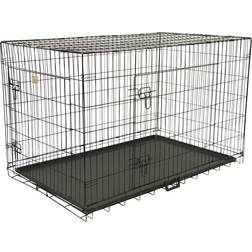 Go Pet Club 2 Doors Metal Dog Crate with Divider 30"L x 21"W x 23"H 53.3x58.4