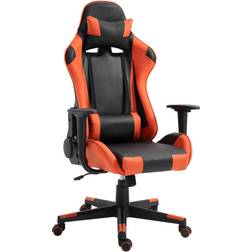 Modern-Depo Gaming Chair with Headrest and Lumbar Support, Height Adjustable Swivel Office Chair High-Back Recliner, Black Orange