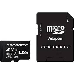 ARCANITE 128GB MicroSDXC Memory Card with Adapter UHS-I U3 A1 V30 4K C10 Micro SD AKV30A1128