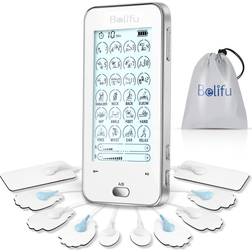 Belifu Dual Channel Tens Unit Electro Muscle Stimulator, Fully Isolated with Independent 24 Modes, Rechargeable Pulse Massager with Electrodes Pads