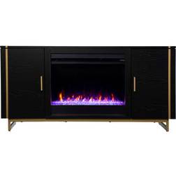 Southern Enterprises Biddenham Color-Changing Fireplace, 26-1/2”H x 54”W x 17”D, Black/Gold