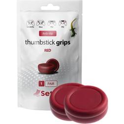 Thumbstick Grip-skydd, Halkfria mikrostrukturerade grepp, par Röd, Endast