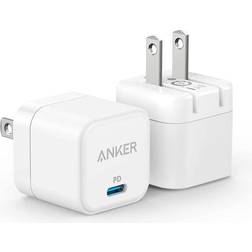 Anker 2 Pack USB C Charger, 20W Fast Charger with Foldable Plug, PowerPort III 20W Cube Charger for iPhone 13/13 Mini/13 Pro/13 Pro Max/12