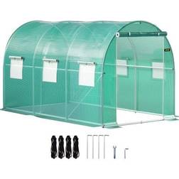 VEVOR Walk-in Tunnel Greenhouse, 12 Plant Hot House w/ Galvanized Steel Hoops, 1 Top