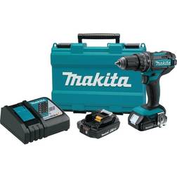 Makita 18V Compact Lithium-Ion Cordless 1/2" Hammer Driver-Drill Kit (2.0Ah Battery)
