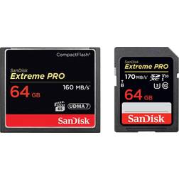 SanDisk 64GB Extreme PRO CompactFlash Card with SanDisk Extreme PRO SD card