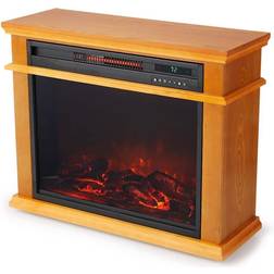 LifeSmart Easy Set 31 in. 1500-Watt Infrared Electric Fireplace in Golden Oak