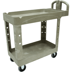 Rubbermaid Heavy-Duty Utility Cart, Two-Shelf, 17-1/8w x 38-1/2d x 38-7/8h, Beige