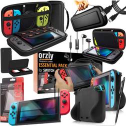 Orzly Switch Accessories Bundle - Essentials Pack for Case & Screen Protector NOT OLED Model, Grip Case, Classic