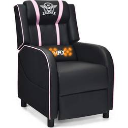 Gymax Massage Gaming Recliner Chair Racing Single Lounge Sofa Home Theater Seat Pink