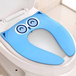 Gimars Upgrade Non-Slip Easily Removed Foldable Travel Potty Seat for Toddlers & Kids, 6 Large Non-slip Silicone Pad, Home Reusable Portable Toilet Seat Cover Fits Most Toilets, Free Zipper Bag