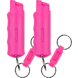 Sabre HC-NBCF-04 Red Pepper Spray 2-Pack Police Strength Pink Case Quick Release Key Ring