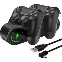 Atolla Controller Charger, Playstation 4 Charging Station with LED Indicators and USB Charging Cable for DualShock 4, PS4 Controller Charger for