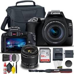 Canon EOS 250D Rebel SL3 DSLR Camera with 18-55mm Lens (Black) Creative Filter Set, EOS Camera Bag Sandisk Ultra 64GB Card 6AVE