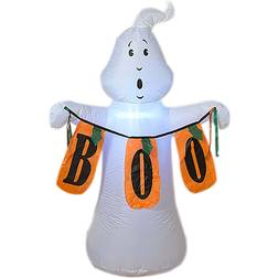 Gerson Inflatable Hot Tub Color Changing Inflatable White Ghost with Boo Sign Black/Orange/White