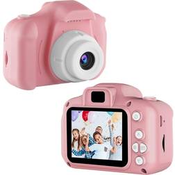Kids Digital Camera with 2.0in Screen 12MP 1080P FHD Video Camera 4X Digital Zoom Games 32GB Card Supported pink