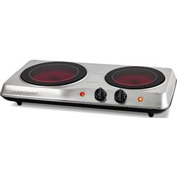 Ovente Double Infrared Burner 6.75 Silver Hot Plate