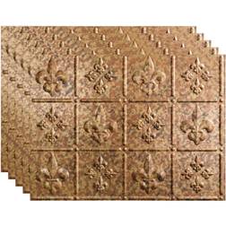 Fasade Fleur de Lis 18 in. Cracked Copper Vinyl Decorative Wall Tile Backsplash 15 sq. ft. Kit