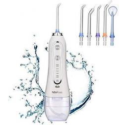 H2ofloss Water Flosser Professional Cordless Dental Oral Irrigator Portable and Rechargeable IPX7 Waterproof Water Flossing for Teeth Cleaning 300ml Reservoir Home and Travel (HF-6)
