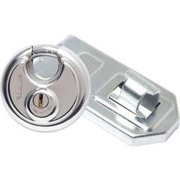 Sterling Heavy Security Disc Padlock & 120mm Disc Padlock Specific Hasp Staple Solution Pack