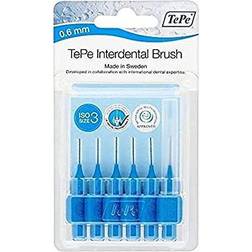 TePe Pack of 6 Blister Interdental Brushes Blue 0.6mm