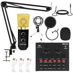 Pro Audio Condenser Microphone Mic Kit Vocal Studio Recording Set Desktop Stand