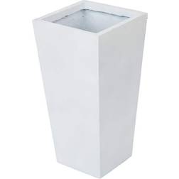 LuxenHome White MGO 18.5 Tall Tapered Square Planter, WH031-W