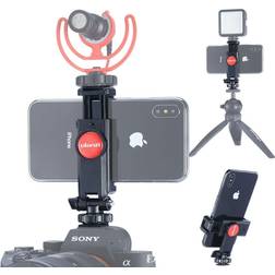 ST-06 Camera Hot Shoe Phone Tripod Mount Adapter 360 Rotation Phone Holder with Cold Shoe for Mic Light Stand Compatible with Canon Nikon Sony DSLR for DJI Ronin SC Gimbal Stabilizer