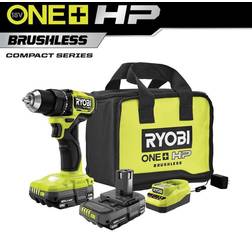 Ryobi ONE HP 18V Brushless Cordless Compact 1/2 in. Drill/Driver Kit with (2) 1.5 Ah Batteries, Charger and Bag