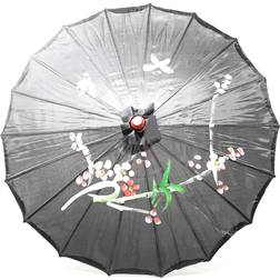 TJ GLOBAL 22" Chinese Japanese Umbrella Parasol For Wedding Parties, Photography, Costumes, Cosplay, Decoration (Black)