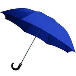 Rainbrella 2-Fold Auto Open Umbrella with Sleeve and Plastic Hook Handle, Blue, 42" 48135