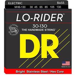 DR Strings Lo Rider MH6-130 Medium Stainless Steel 6 String Bass Strings .130 Low B