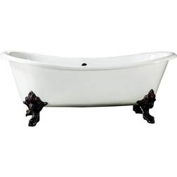 Barclay Products Nelson 72 Cast Iron Double Clawfoot Non-Whirlpool Bathtub No Faucet Holes