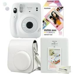Fujifilm Instax Mini 11 Ice White Instant Camera Plus Matching Case, Photo Album and Character 10 Films (Macaron)