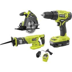 Ryobi ONE 18V Lithium-Ion Cordless Combo Kit (3-Tool) with (1) 1.5 Ah Battery and Charger