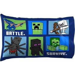 Jay Franco Minecraft Blue Explore Create Battle Survive Pillowcase