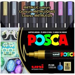Posca 8 Color Medium Metallic Paint Markers Set