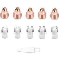 Eyebrow Hair Remover Replacement Heads for Women Painless Eyebrow Trimmer Blades, Perfect and Smooth, with Cleaning Brush, As Seen On TV, Rose Gold (5Pcs)