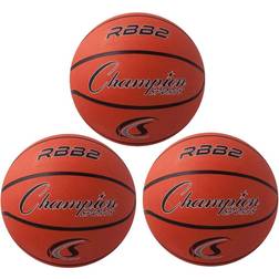 Champion Sports Junior Rubber Basketball, Set of 3 Orange/Black
