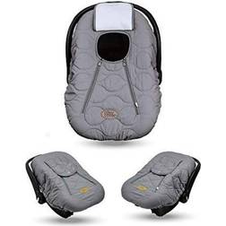 CozyBaby Quilted Car Seat Cover with Dual Zippers and Elastic Edge Gray