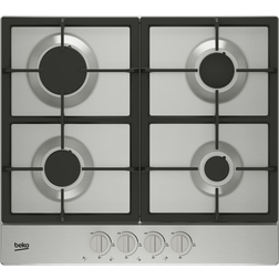 Beko 24" Cooktop with 4 Burners Grates Front Knob