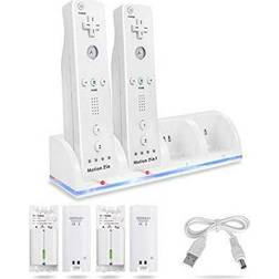 4-in-1 Charging Station for Wii&Wii U Remote Controller Charger with 4 Station+4